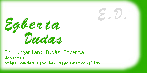 egberta dudas business card